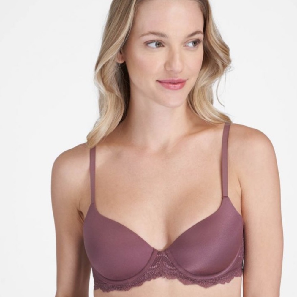 Spanx brown 32D cocoa rose lightly lined Demi Bra